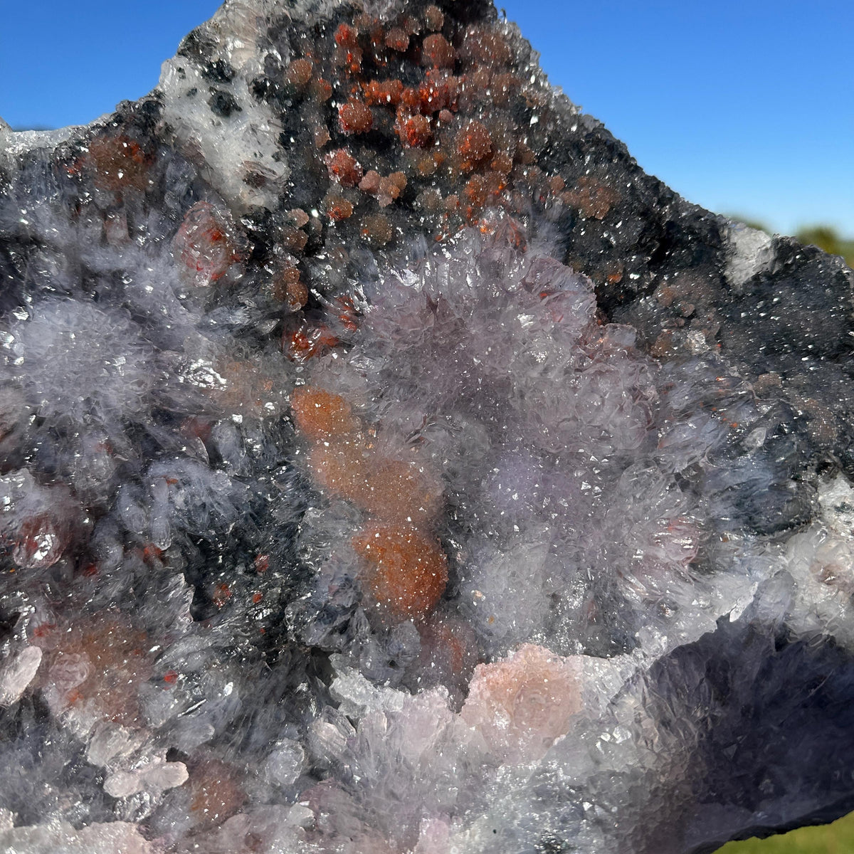 Rare Brazilian Phantom Quartz Cluster, Multicolor Included Quartz, Natural Raw Crystal, One of a Kind Collector Specimen - view 9
