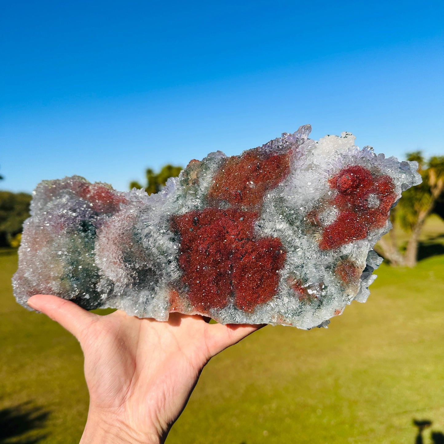 Rare Brazilian Included Quartz Raw Specimen, Fish-Shaped Multicolor Crystal Cluster, One of a Kind Collector Stone - view 3