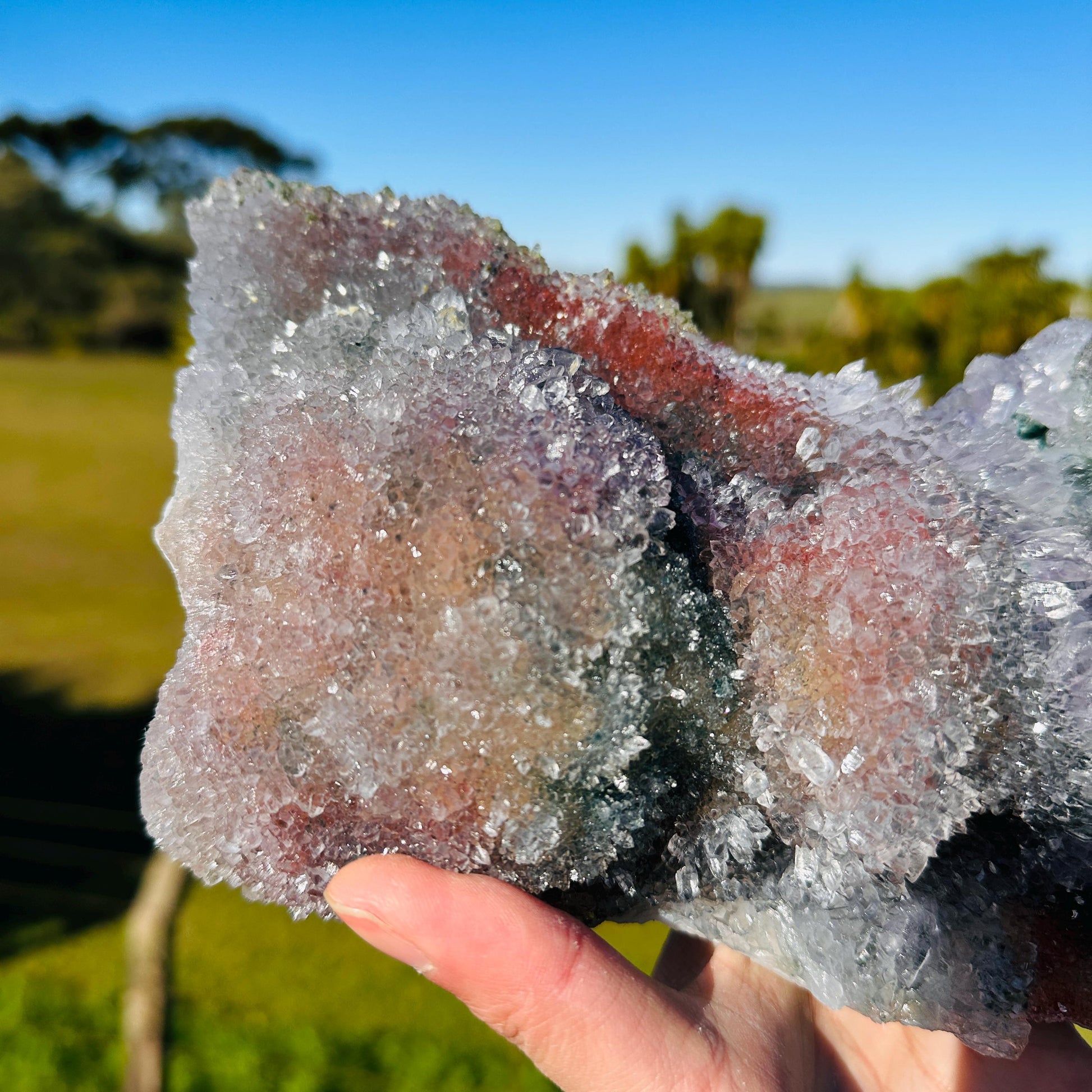 Rare Brazilian Included Quartz Raw Specimen, Fish-Shaped Multicolor Crystal Cluster, One of a Kind Collector Stone - view 8
