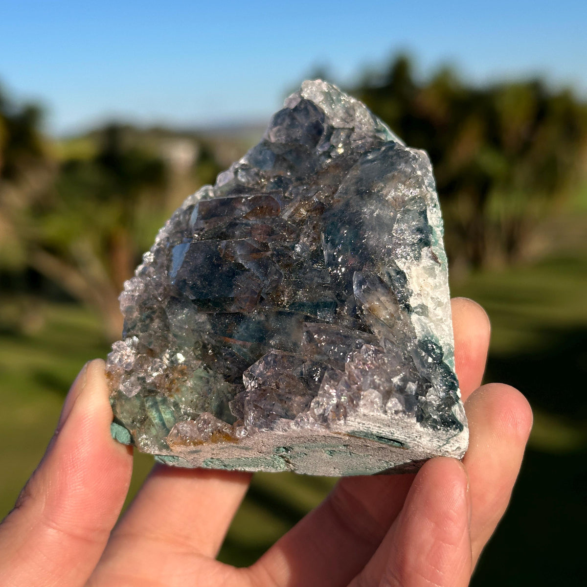 Rare Brazilian Green Phantom Quartz with Rutile Inclusions, Natural Raw Crystal Cluster, One of a Kind Mineral Specimen, Exact Piece - view 5