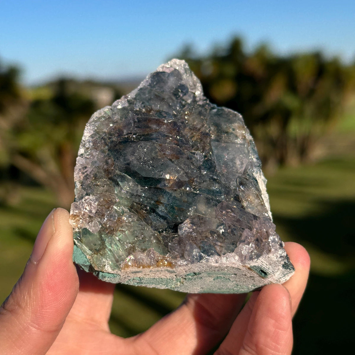 Rare Brazilian Green Phantom Quartz with Rutile Inclusions, Natural Raw Crystal Cluster, One of a Kind Mineral Specimen, Exact Piece - view 4
