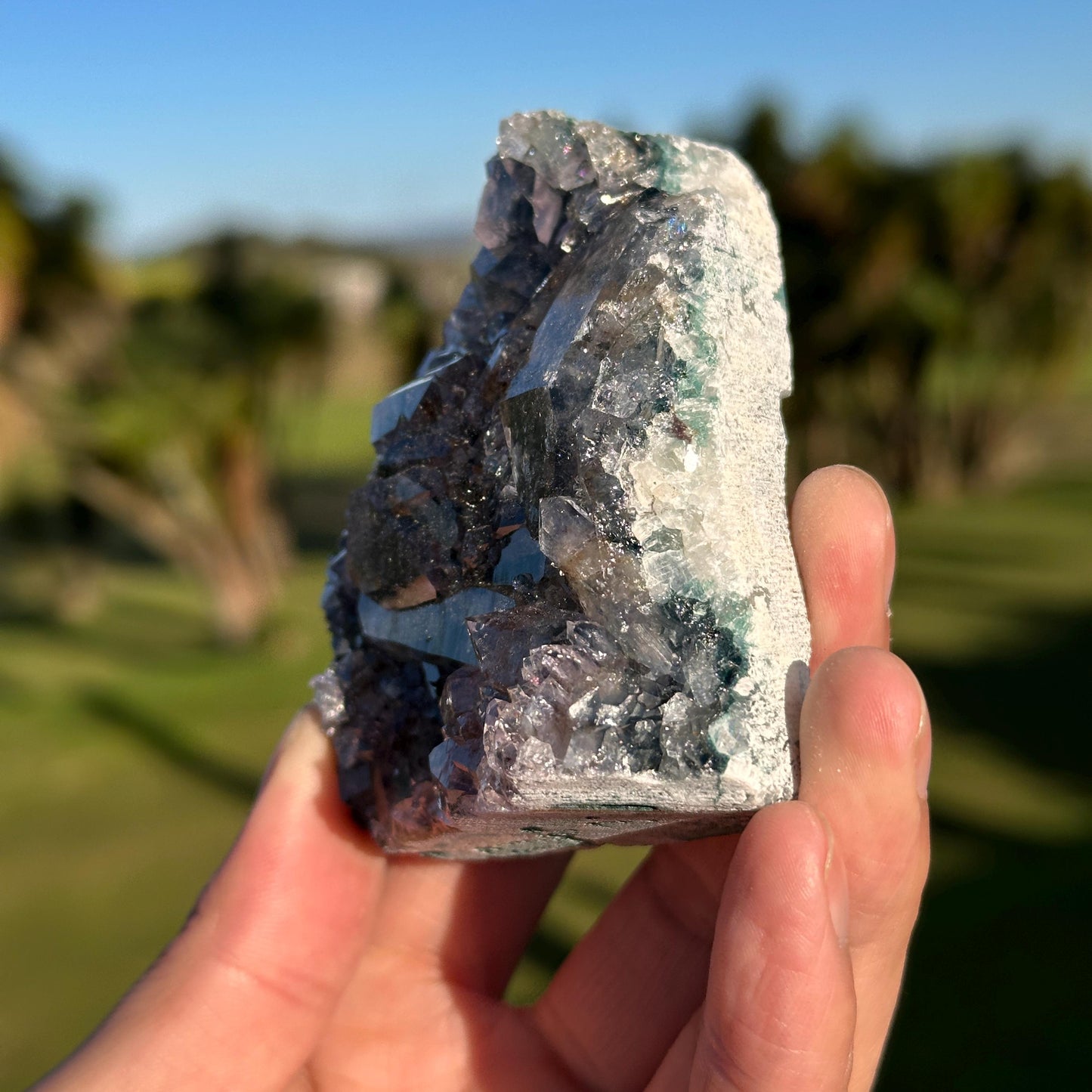 Rare Brazilian Green Phantom Quartz with Rutile Inclusions, Natural Raw Crystal Cluster, One of a Kind Mineral Specimen, Exact Piece - view 6