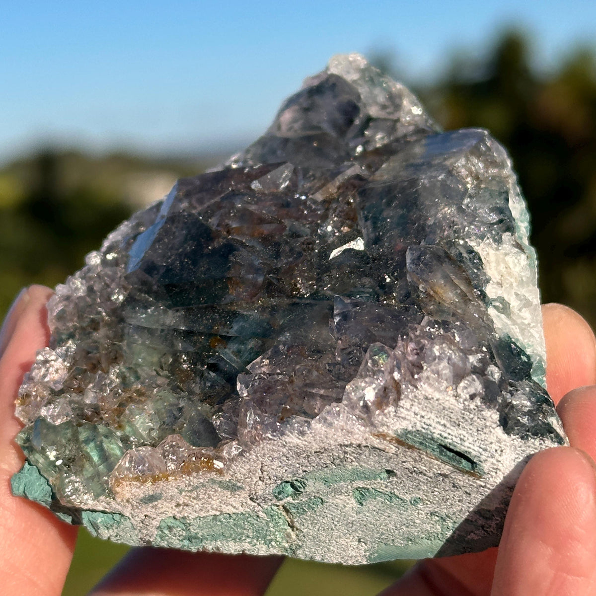 Rare Brazilian Green Phantom Quartz with Rutile Inclusions, Natural Raw Crystal Cluster, One of a Kind Mineral Specimen, Exact Piece - view 9