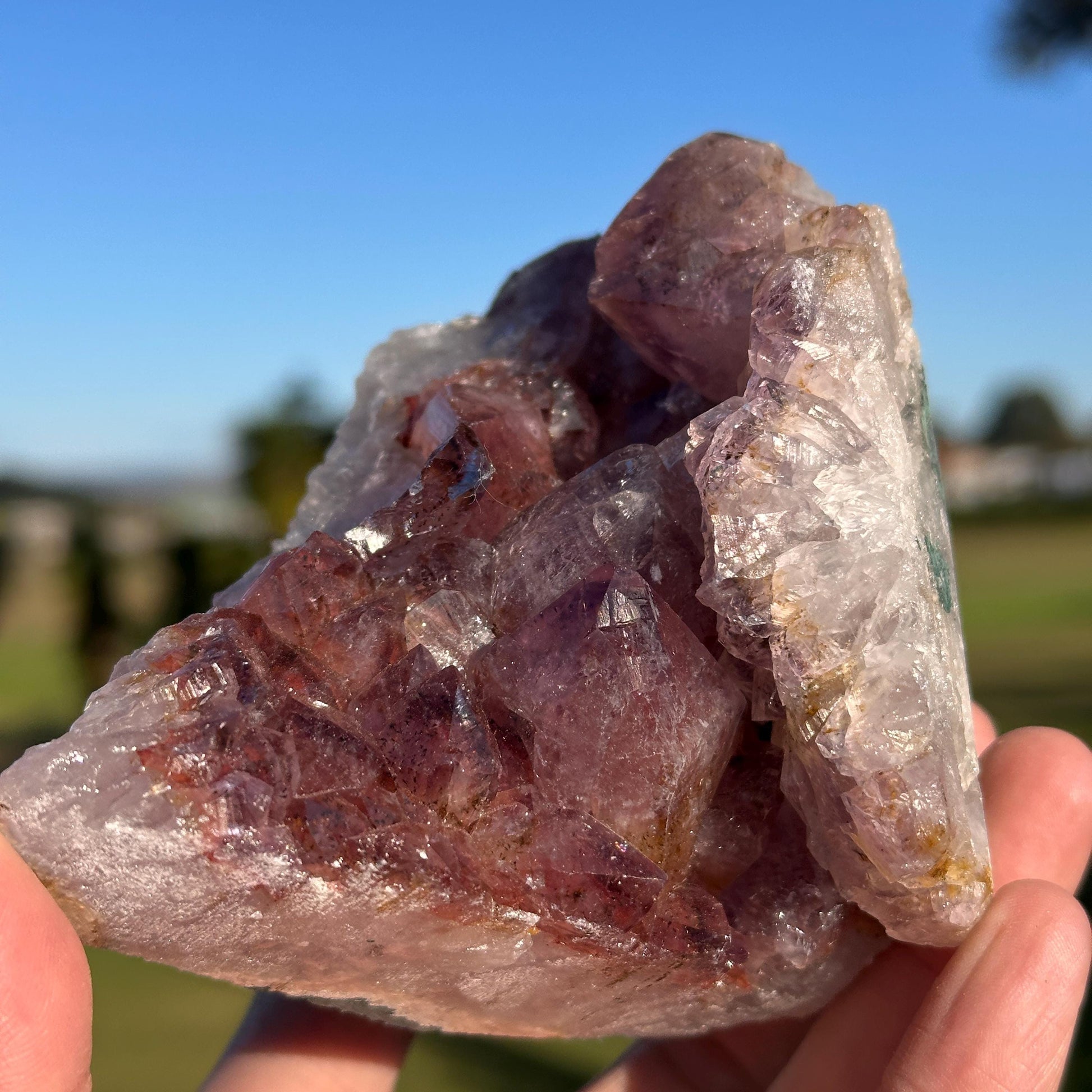 Rare Brazilian Red Rutilated Quartz and Amethyst Cluster, Natural Included Crystal, Choose Exact Specimen A or B - view 4