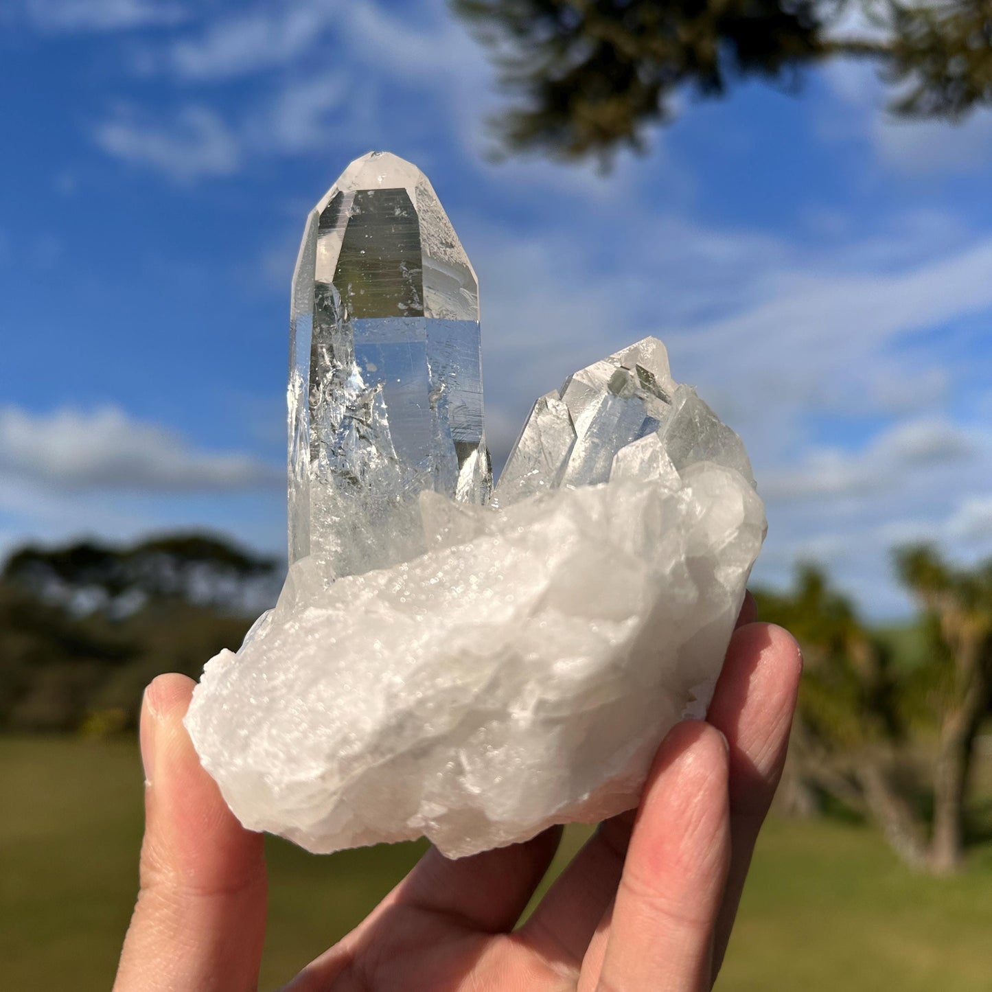 High Quality Brazilian Clear Quartz Cluster from Minas Gerais, Natural Rock Crystal Specimen, Very Transparent Quartz, Exact Piece - view 1