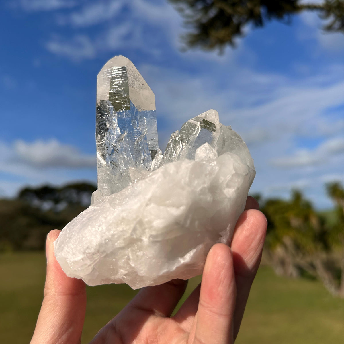 High Quality Brazilian Clear Quartz Cluster from Minas Gerais, Natural Rock Crystal Specimen, Very Transparent Quartz, Exact Piece - view 3