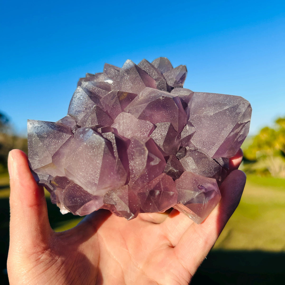 Rare Brazilian Lavender Sugar Amethyst with Blue Inclusions, Natural Raw Crystal Cluster, Choose Exact Specimen A or B - view 5
