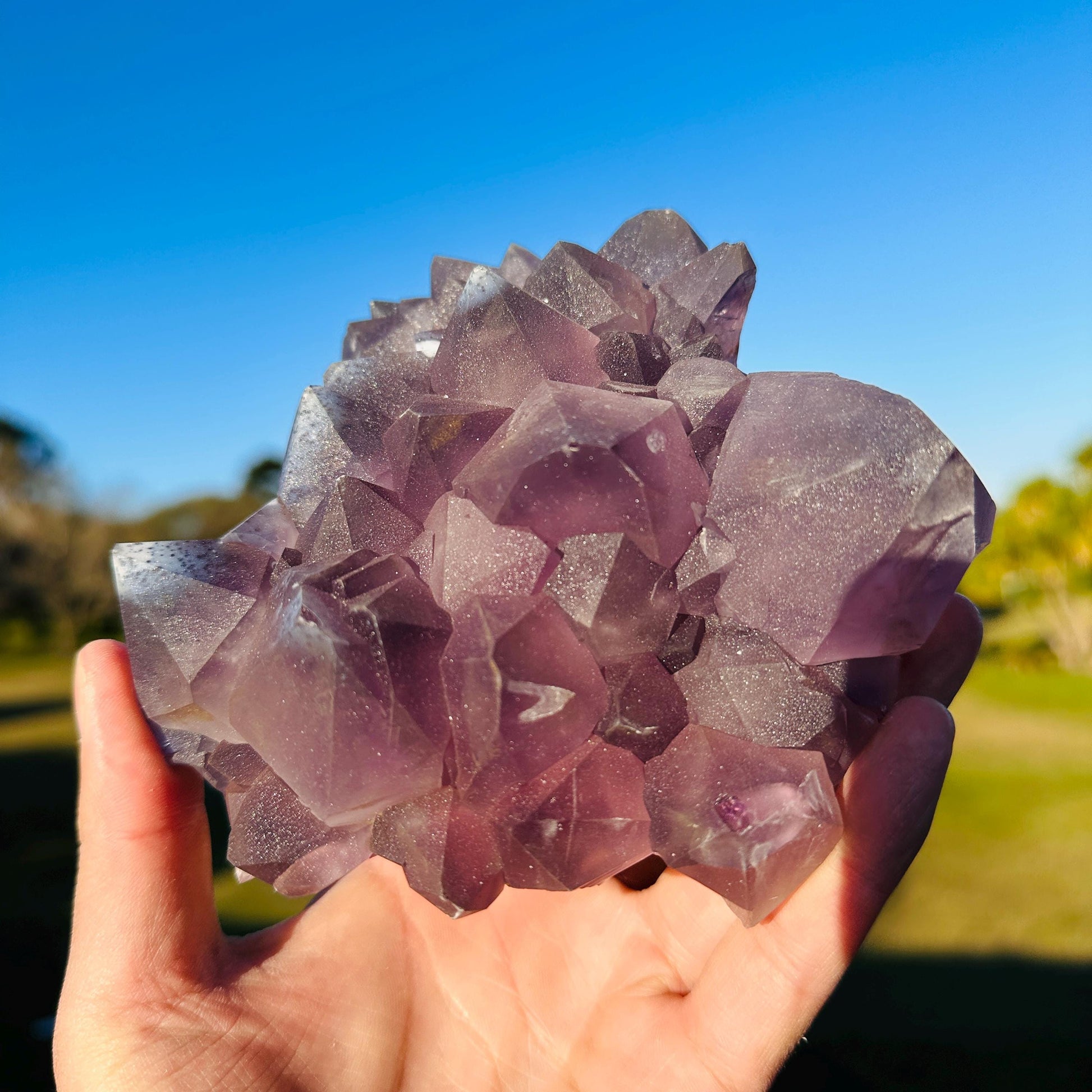 Rare Brazilian Lavender Sugar Amethyst with Blue Inclusions, Natural Raw Crystal Cluster, Choose Exact Specimen A or B - view 7