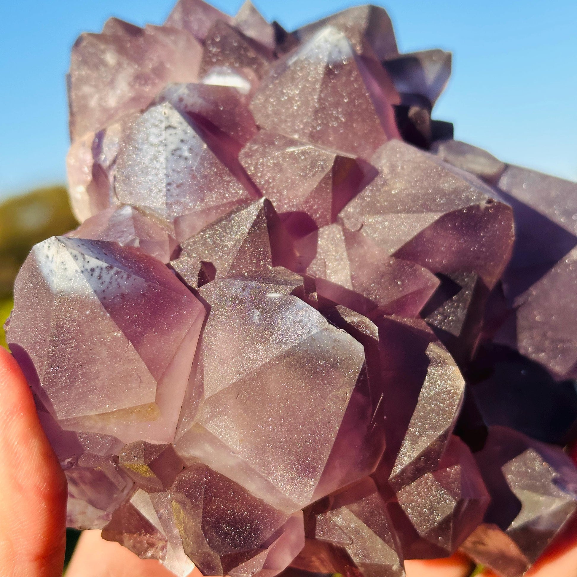 Rare Brazilian Lavender Sugar Amethyst with Blue Inclusions, Natural Raw Crystal Cluster, Choose Exact Specimen A or B - view 8