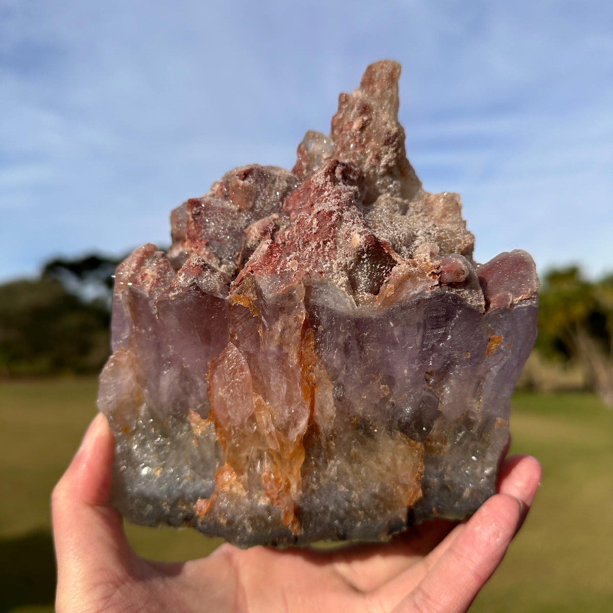 Brazilian Sugar Pink Amethyst and Amethyst Cluster, Natural Raw Crystal, Choose Exact Specimen A or B - view 1
