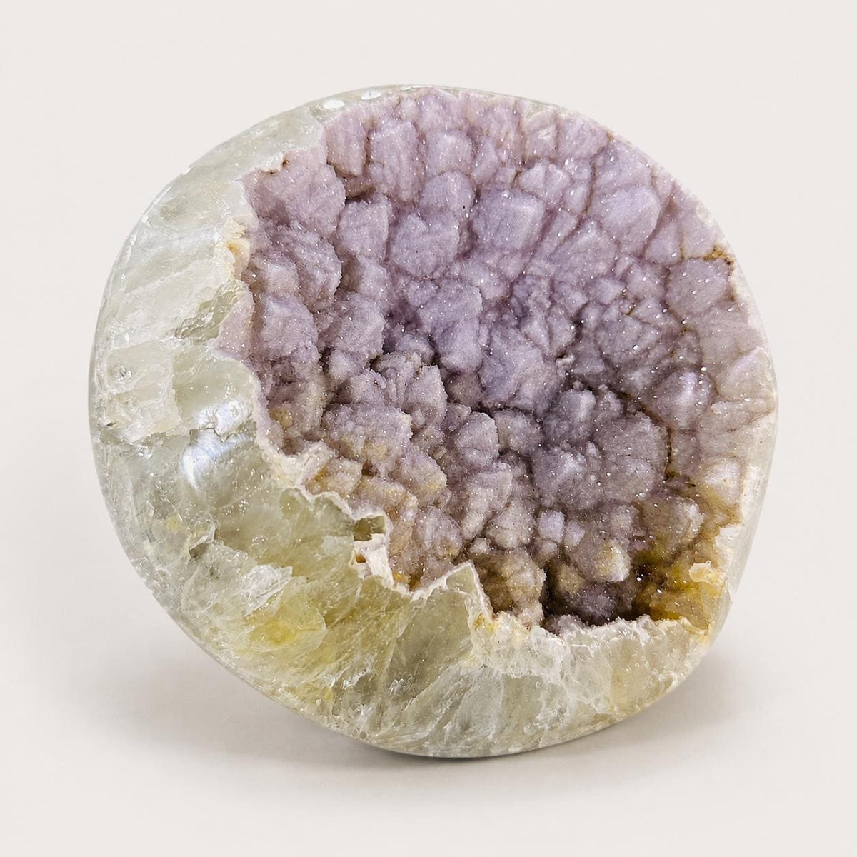 Brazilian Pink Sugar Agate Druzy Display, Large Polished Round Crystal, Natural Agate Geode Decor, Exact Piece - view 3