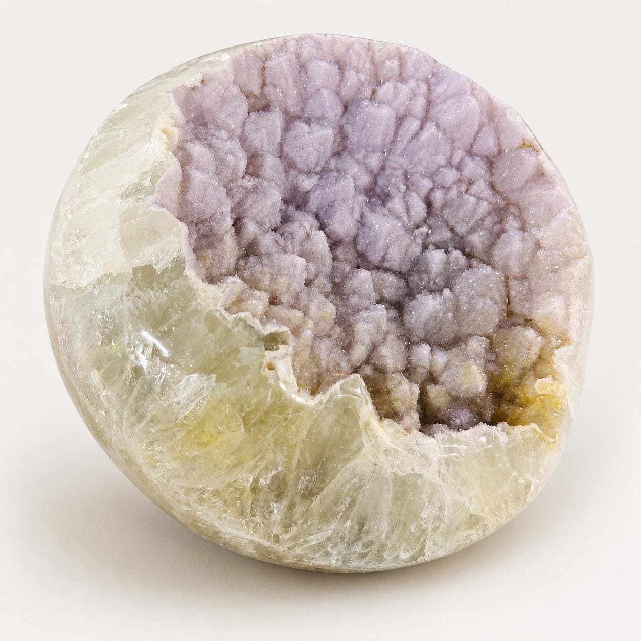 Brazilian Pink Sugar Agate Druzy Display, Large Polished Round Crystal, Natural Agate Geode Decor, Exact Piece - view 1