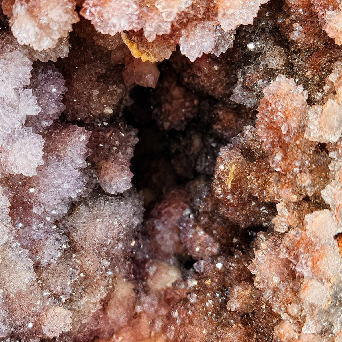 Large Brazilian Pink Amethyst Geode on Metal Stand, 10.1kg Natural Crystal Cave, Statement Mineral Decor, Exact Specimen - view 3
