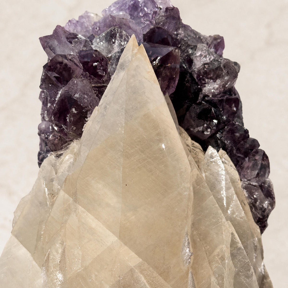Rare Uruguayan Amethyst and Calcite on Metal Stand, Collector Grade Mineral Specimen, Choose Exact Crystal A or B - view 5
