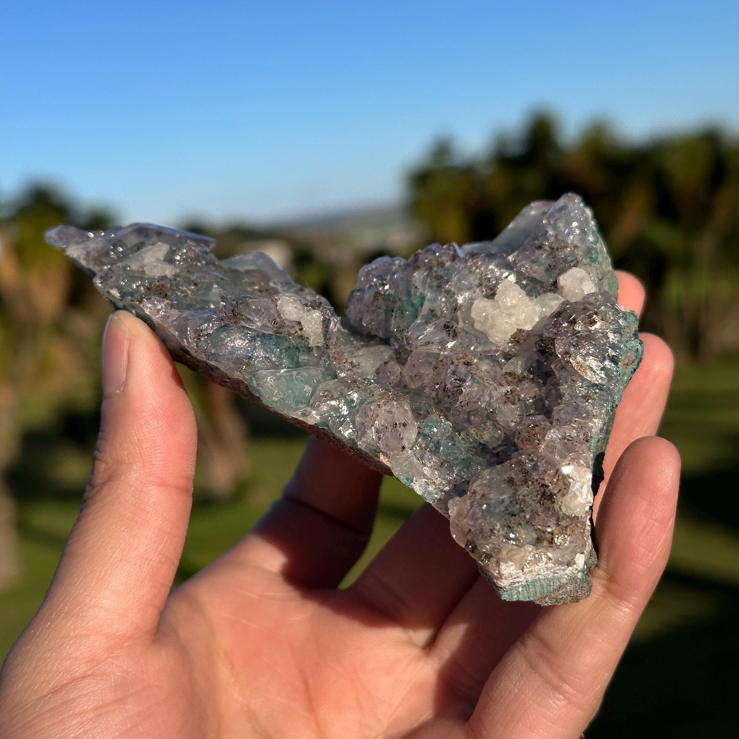 Brazilian Phantom Quartz with Calcite, Natural Included Quartz Crystal Cluster, Exact Mineral Specimen - view 5