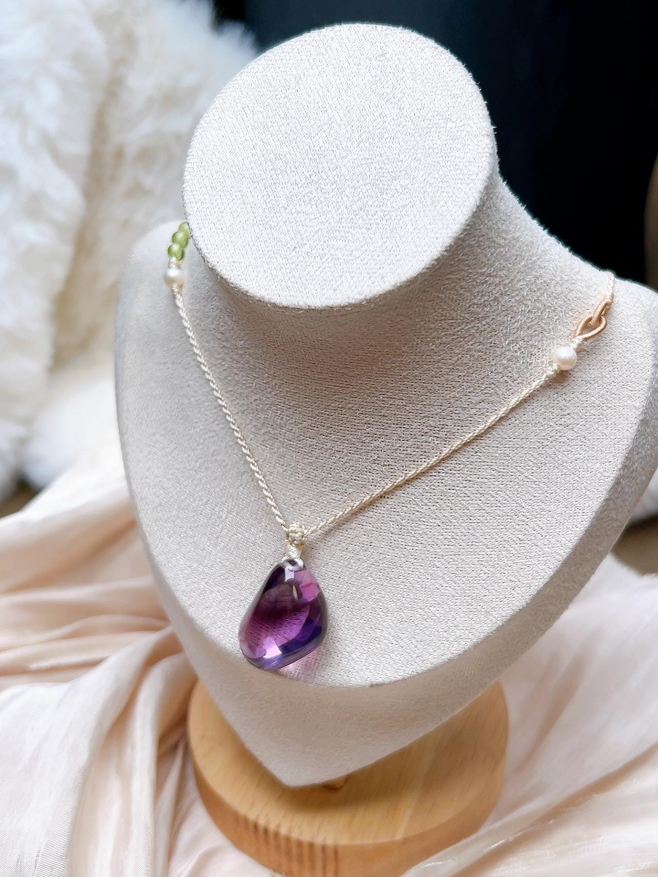 Natural Amethyst Teardrop Pendant - view 8