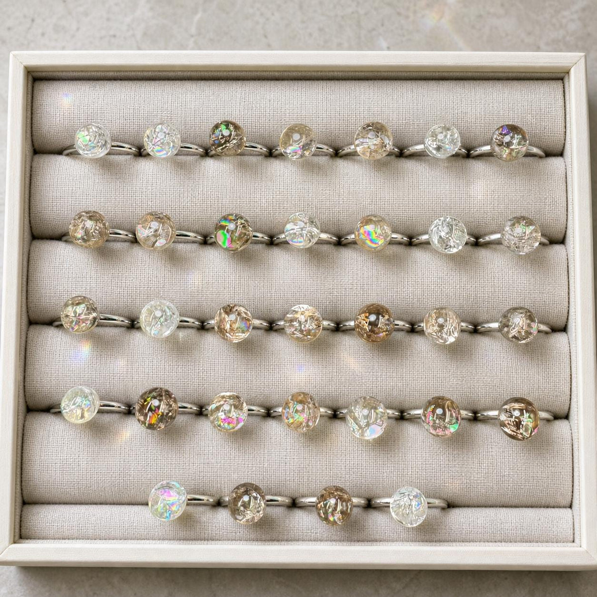 Smoky Quartz Bead Ring, Copper Setting, Natural Brown Crystal Jewelry - view 4