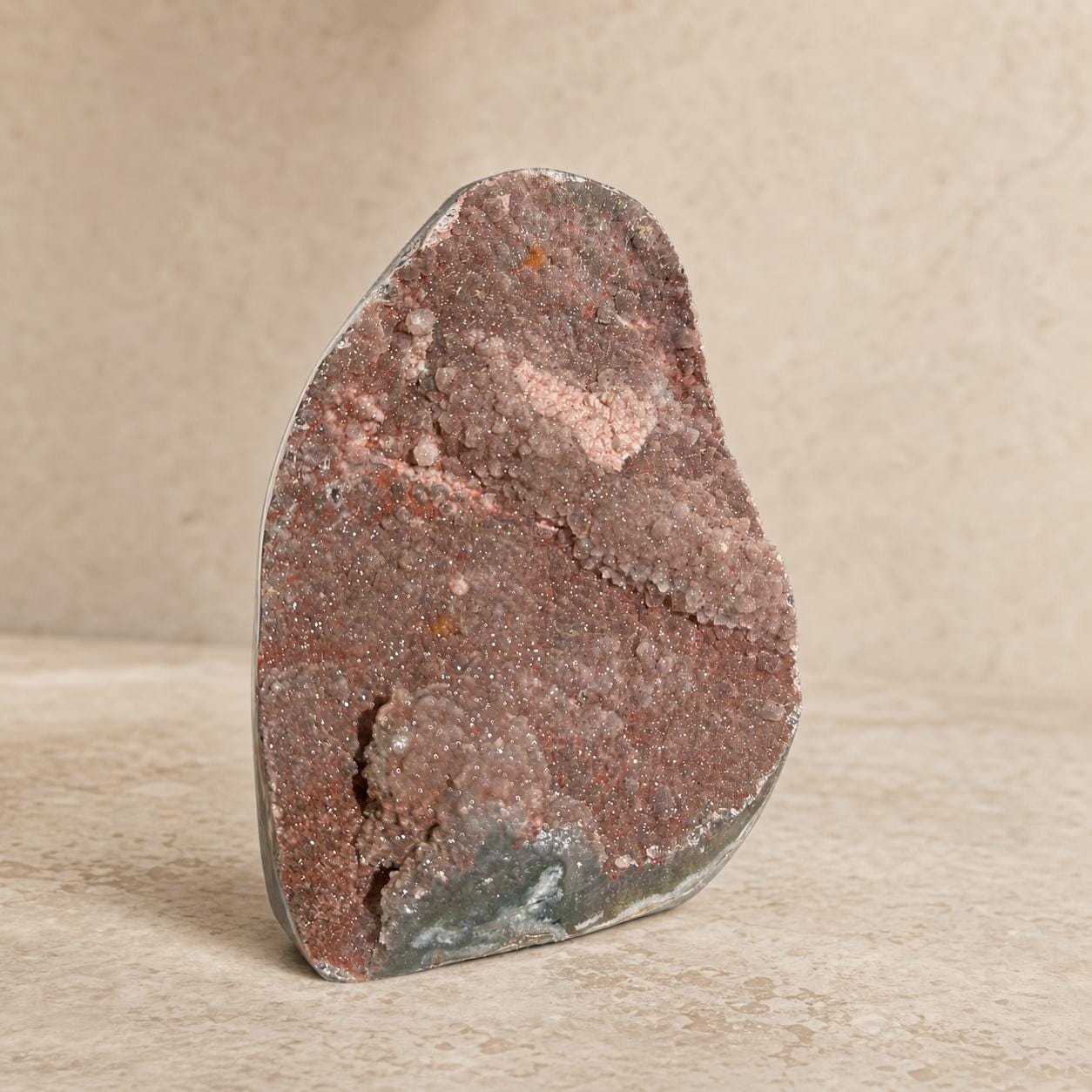 Uruguayan Sugar Amethyst Druzy Freeform, Natural Crystal Display, Exact Specimen - view 2