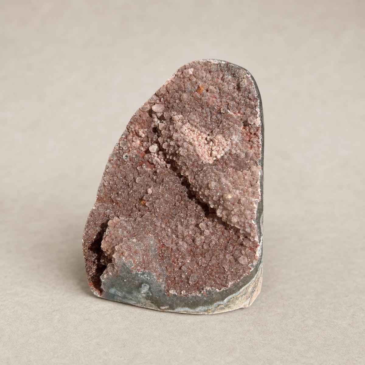 Uruguayan Sugar Amethyst Druzy Freeform, Natural Crystal Display, Exact Specimen - view 3
