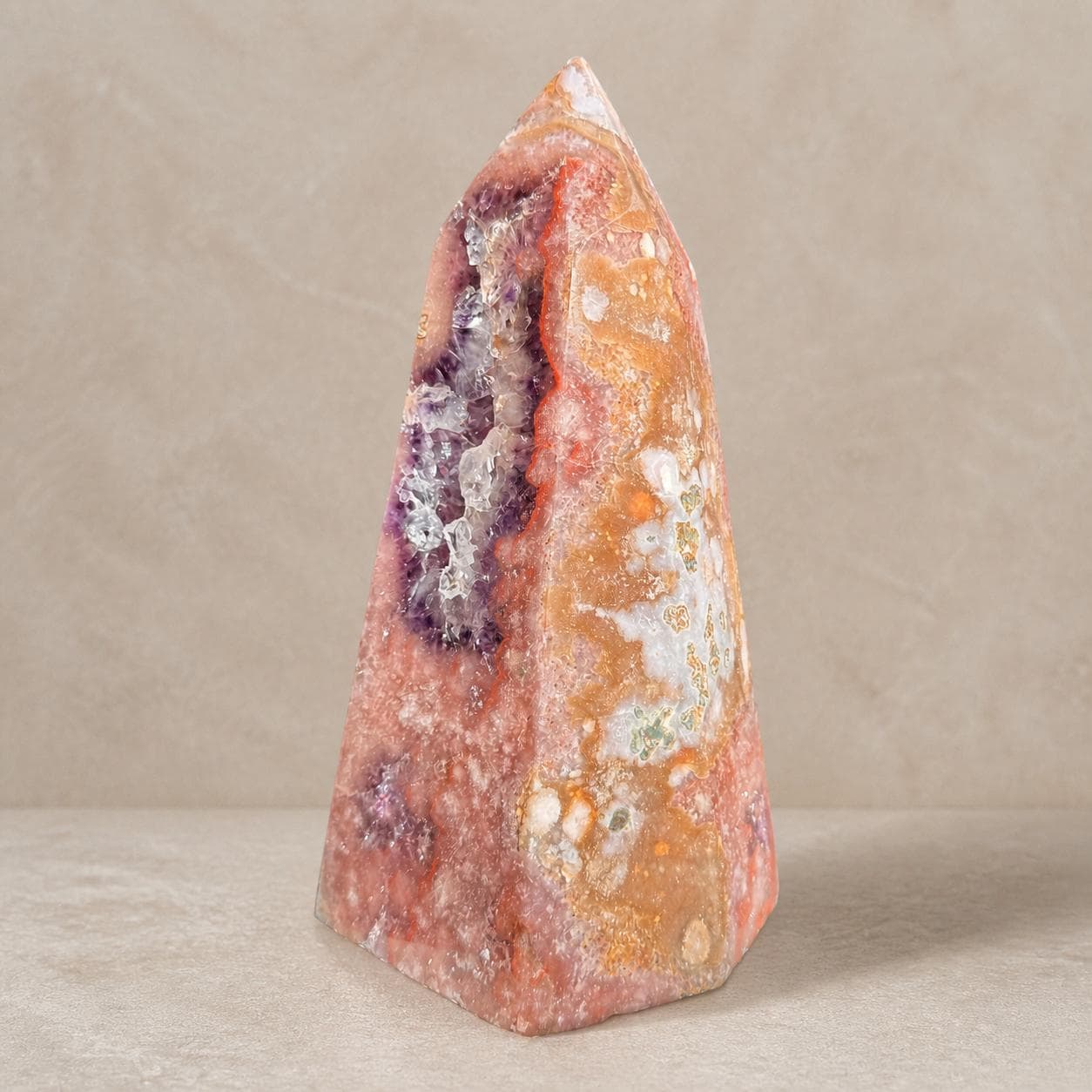 Brazilian Pink Amethyst Tower with Purple Amethyst, Large Crystal Point, Exact Specimen - view 4