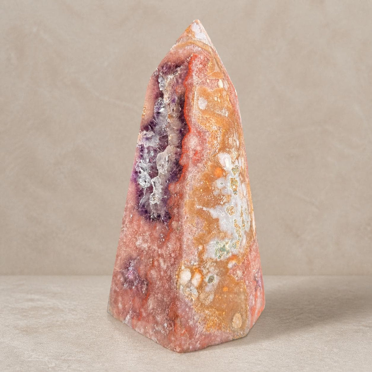 Brazilian Pink Amethyst Tower with Purple Amethyst, Large Crystal Point, Exact Specimen - view 4