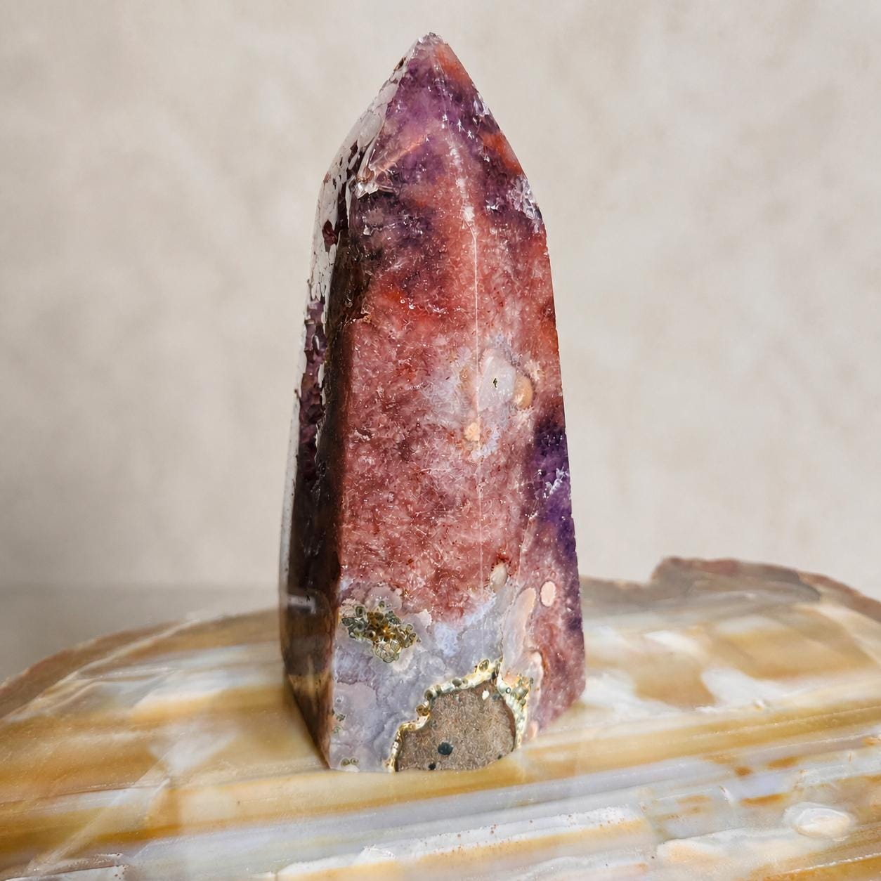 Brazilian Pink Amethyst Tower with Purple Amethyst, Crystal Point, Exact Specimen - view 4