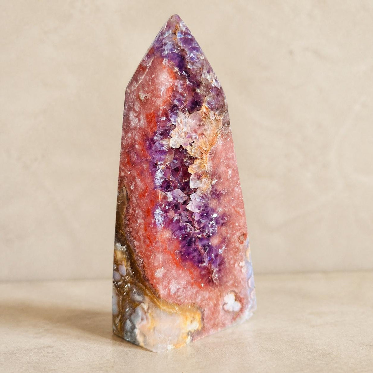 Brazilian Pink Amethyst Tower with Purple Amethyst, Crystal Point, Exact Specimen - view 7