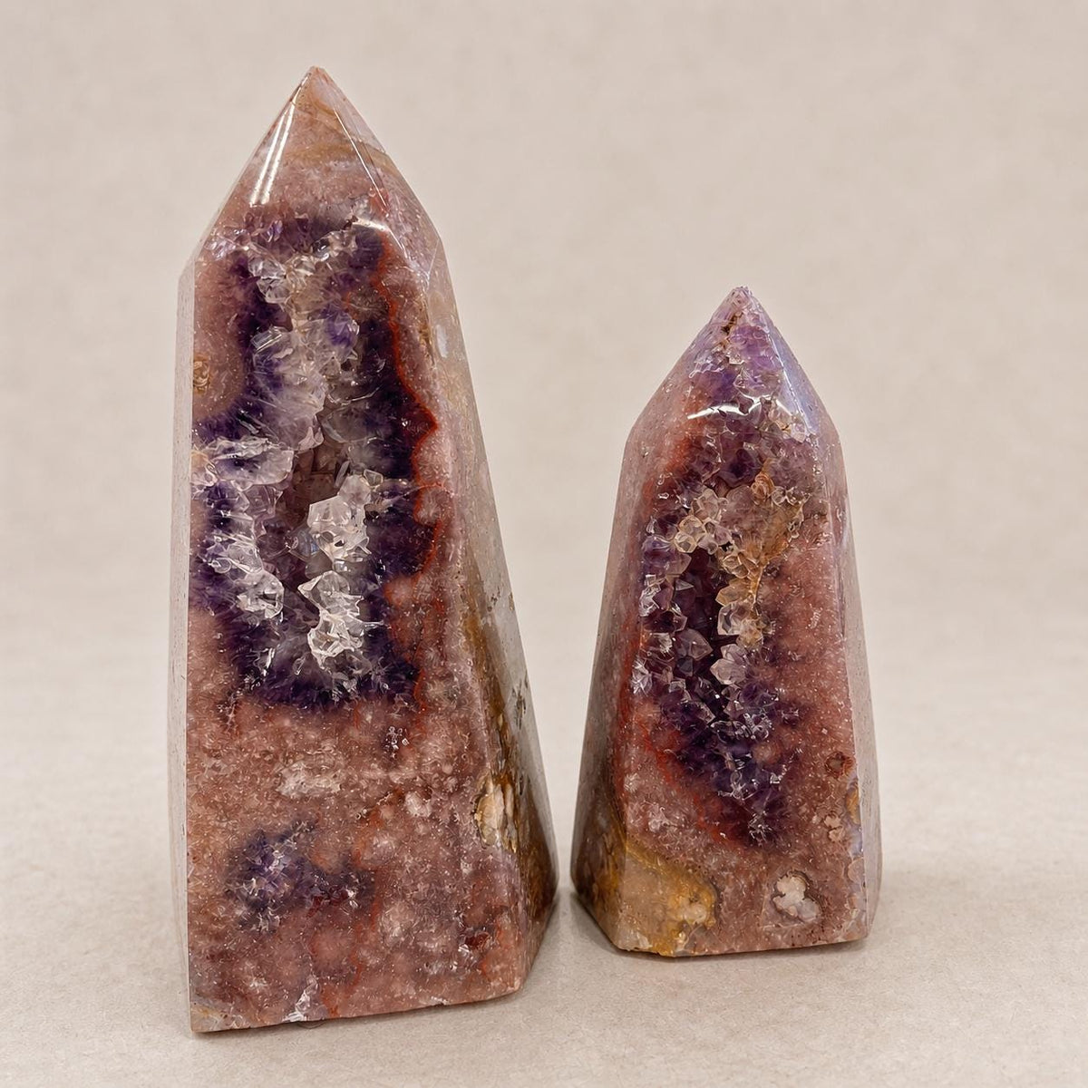 Brazilian Pink Amethyst Tower with Purple Amethyst, Crystal Point, Exact Specimen - view 9