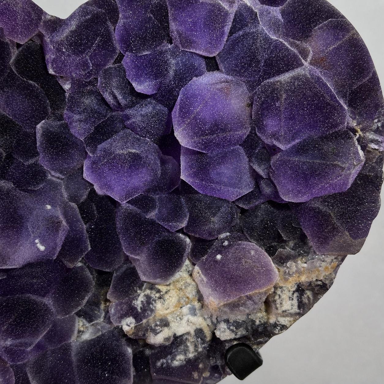 Brazilian Sugar Amethyst Heart, Purple Druzy Crystal Display, Exact Specimen - view 2