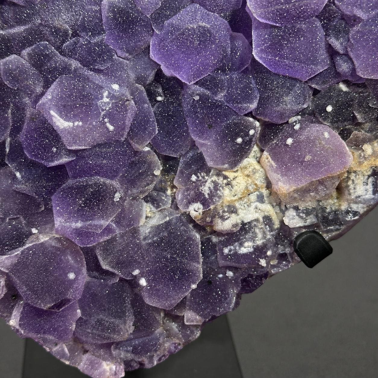 Brazilian Sugar Amethyst Heart, Purple Druzy Crystal Display, Exact Specimen - view 3
