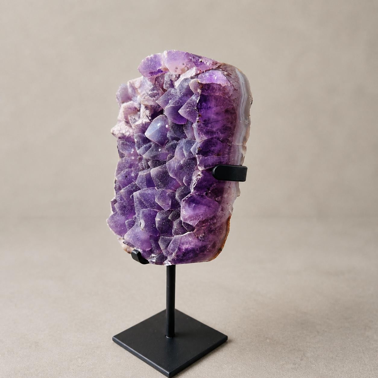 Brazilian Sugar Amethyst Cluster, Purple Druzy Crystal Display, Exact Specimen - view 2