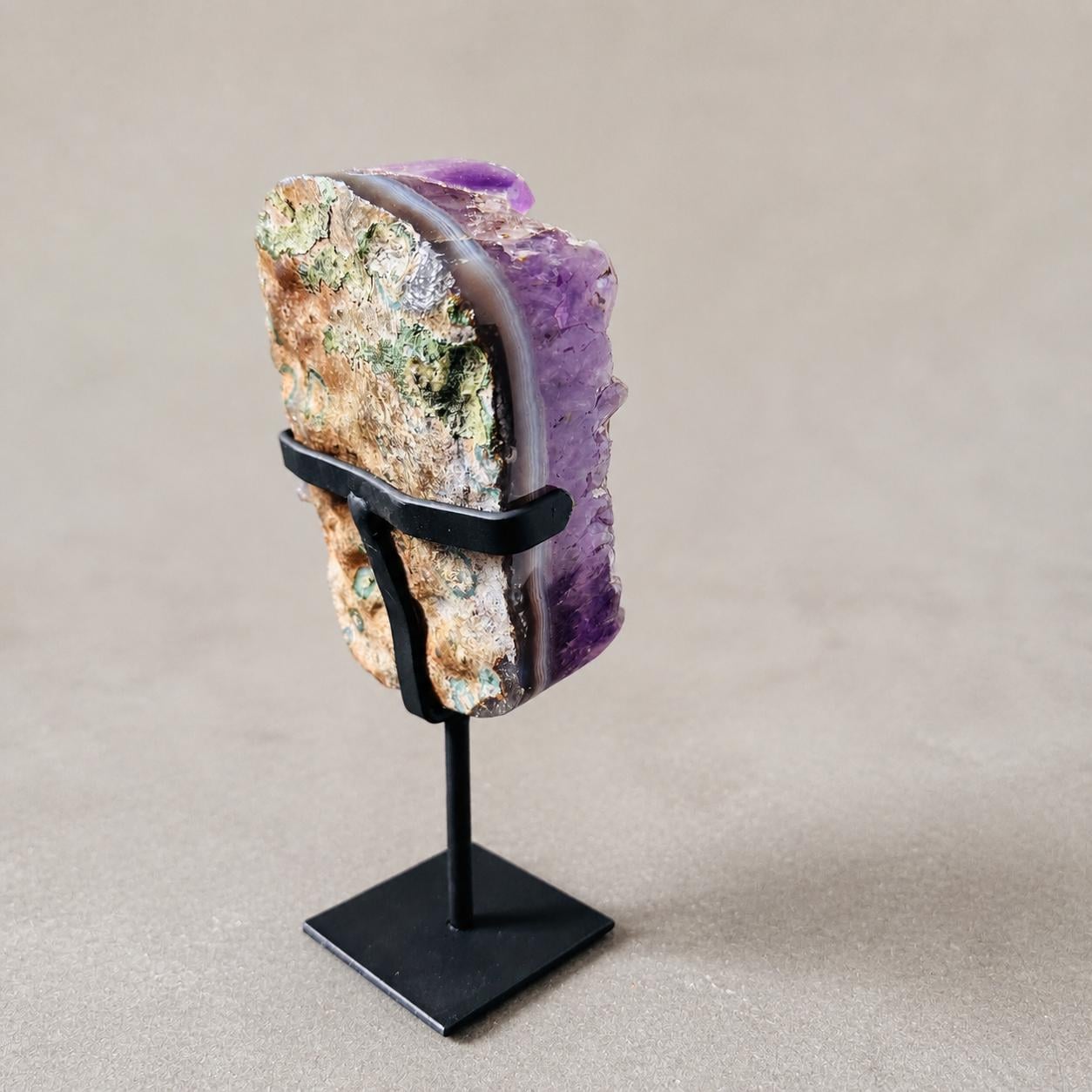 Brazilian Sugar Amethyst Cluster, Purple Druzy Crystal Display, Exact Specimen - view 6