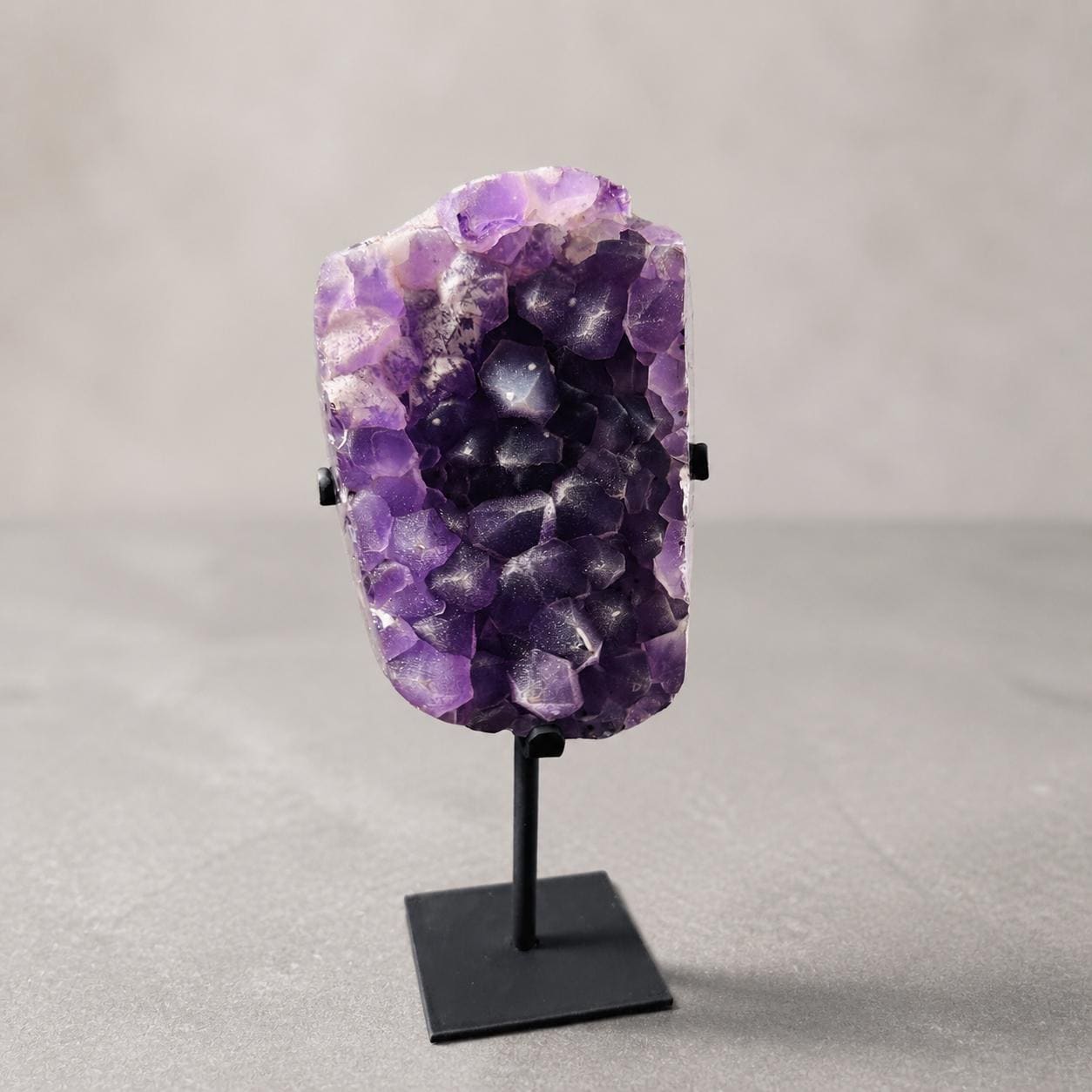 Brazilian Sugar Amethyst Cluster, Purple Druzy Crystal Display, Exact Specimen - view 7