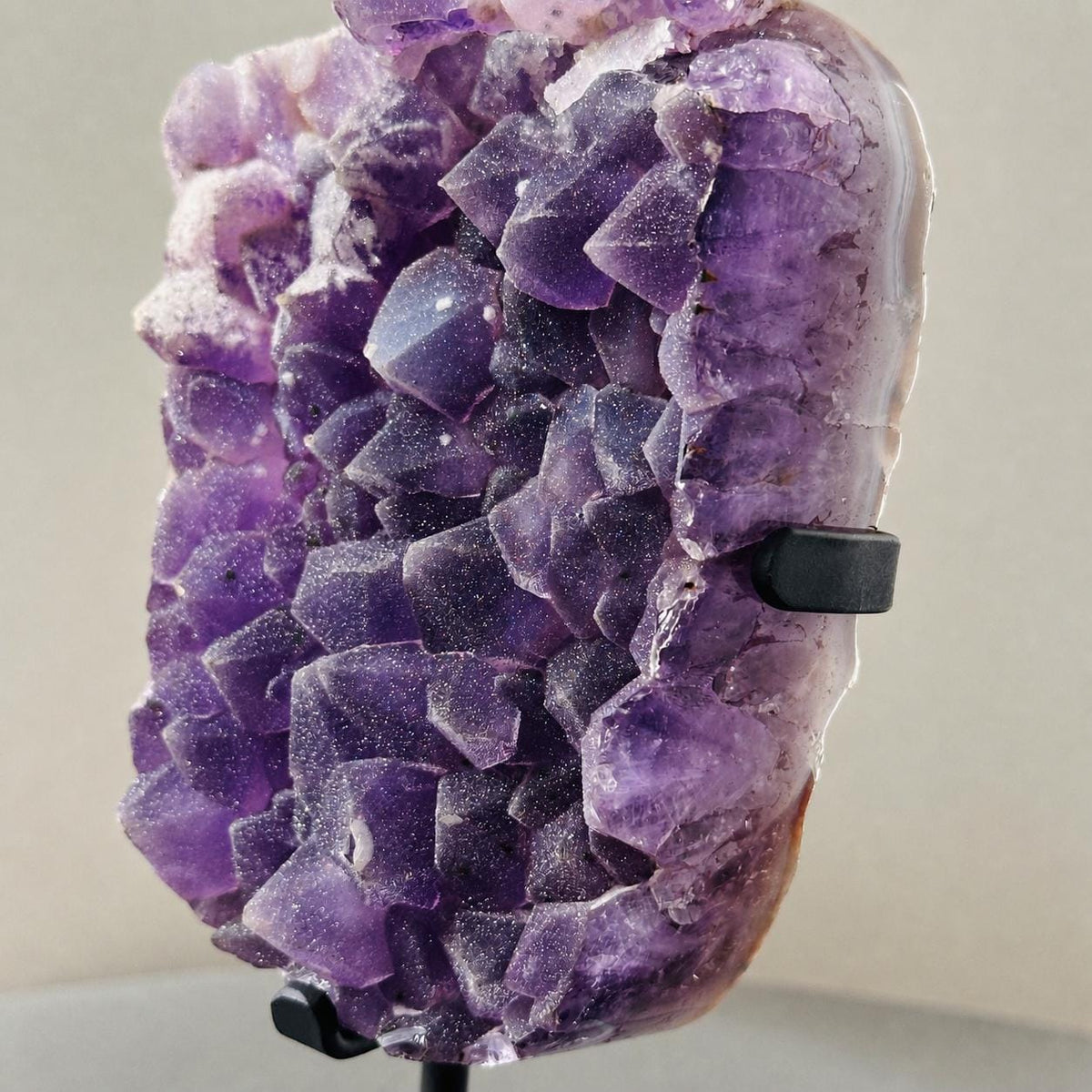 Brazilian Sugar Amethyst Cluster, Purple Druzy Crystal Display, Exact Specimen - view 9