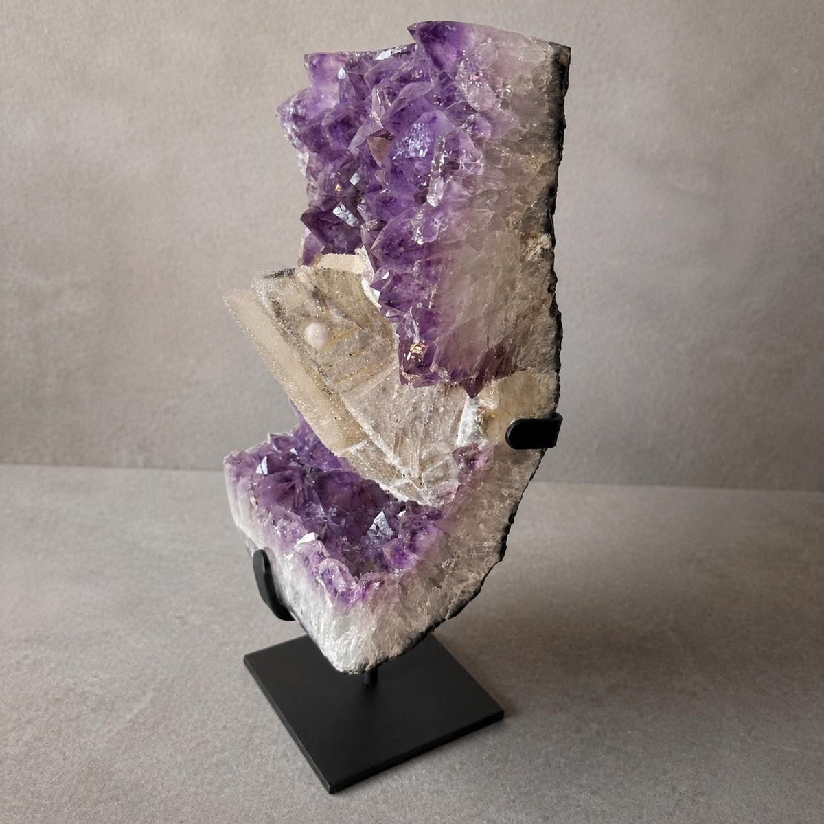 Brazilian Amethyst and Calcite Cluster, Large Crystal Mineral Specimen, Exact Piece - view 4