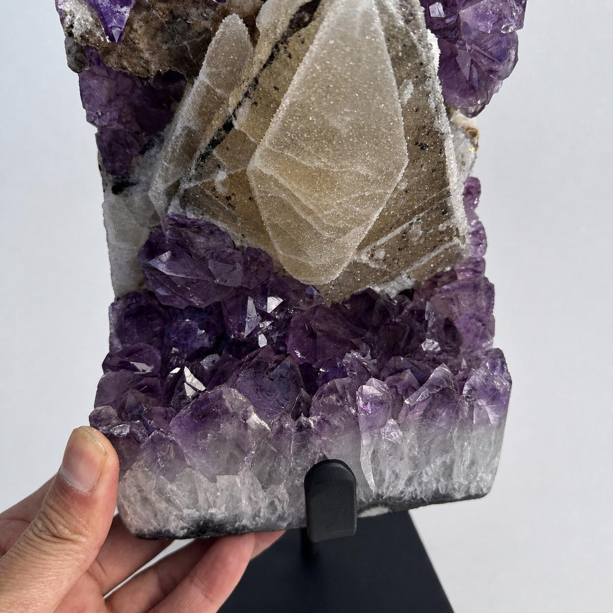 Brazilian Amethyst and Calcite Cluster, Large Crystal Mineral Specimen, Exact Piece - view 2
