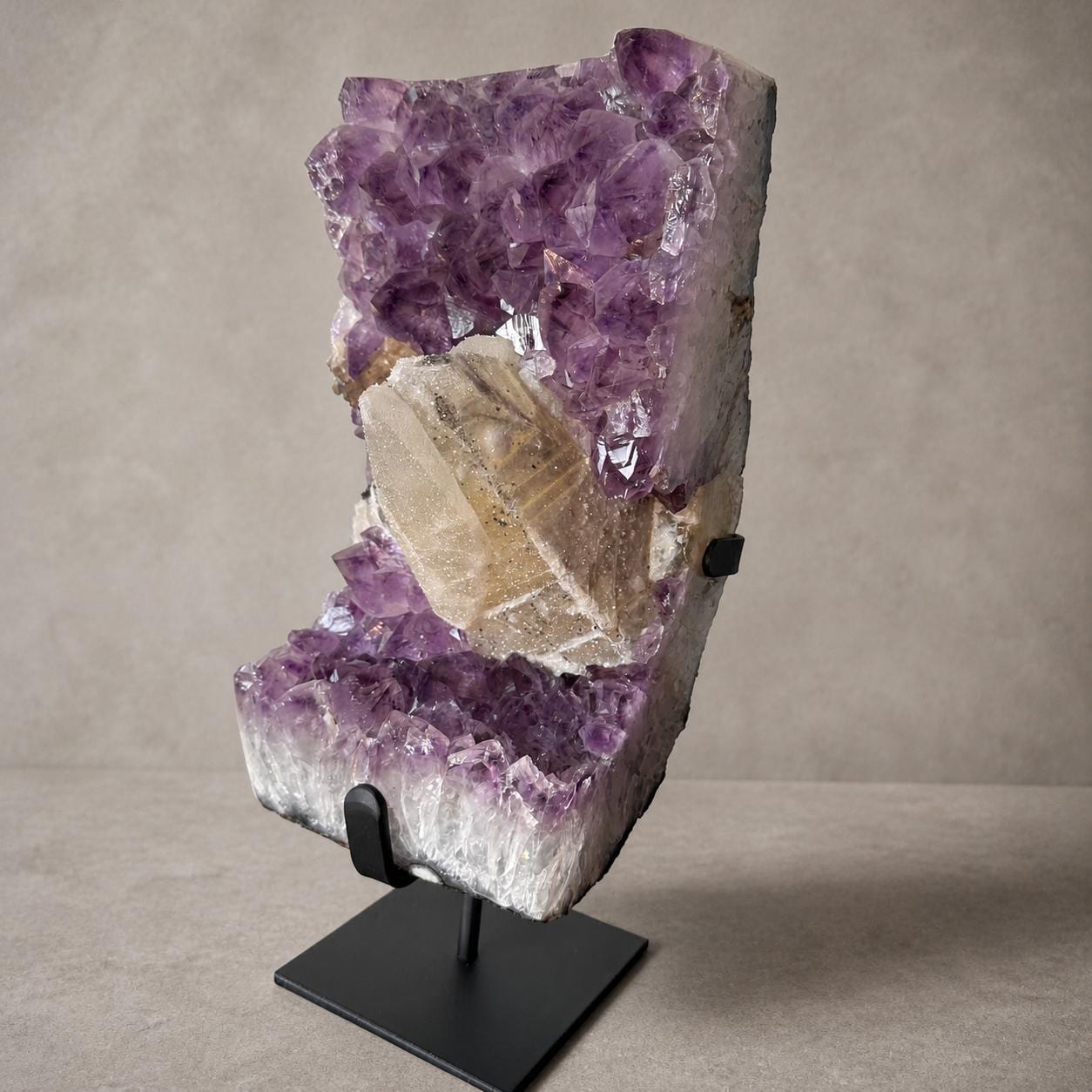 Brazilian Amethyst and Calcite Cluster, Large Crystal Mineral Specimen, Exact Piece - view 7
