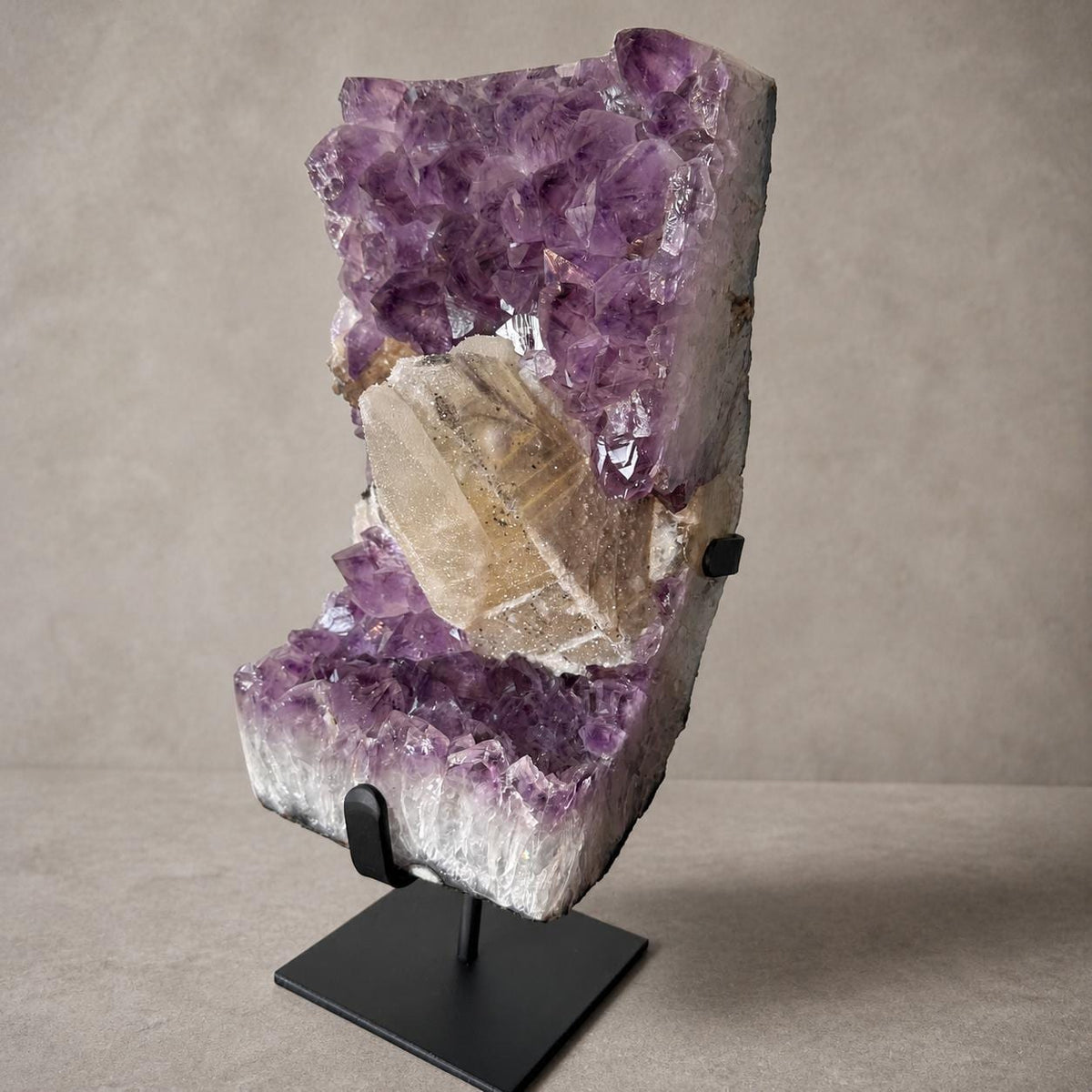 Brazilian Amethyst and Calcite Cluster, Large Crystal Mineral Specimen, Exact Piece - view 7