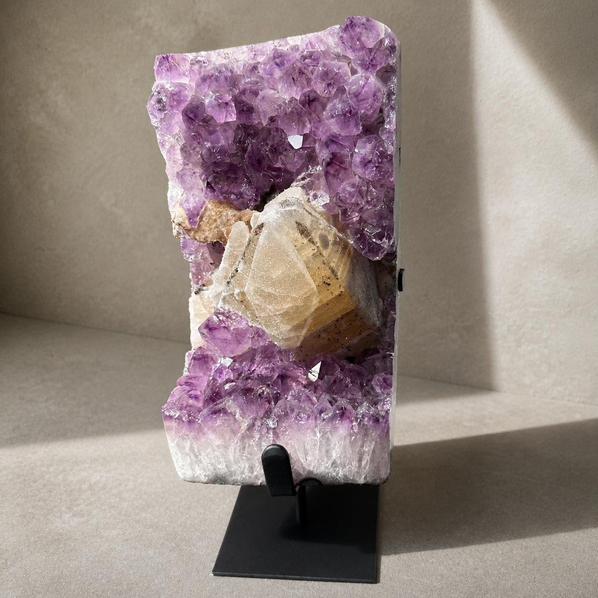 Brazilian Amethyst and Calcite Cluster, Large Crystal Mineral Specimen, Exact Piece - view 8