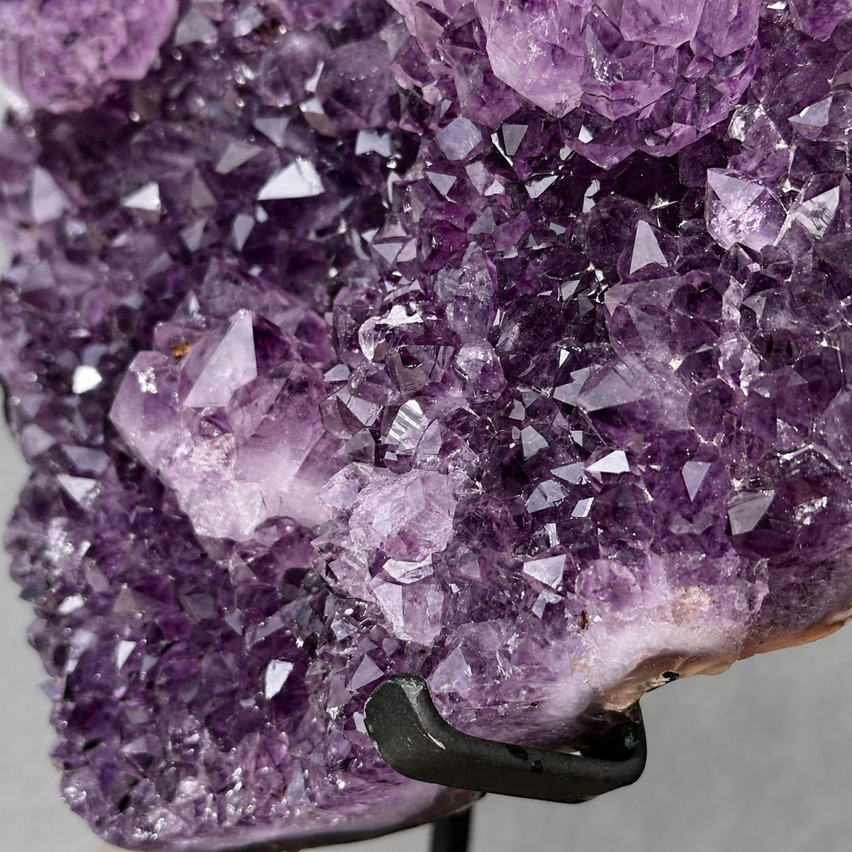 Brazilian Amethyst Heart, Purple Druzy Crystal Display, Exact Specimen - view 9