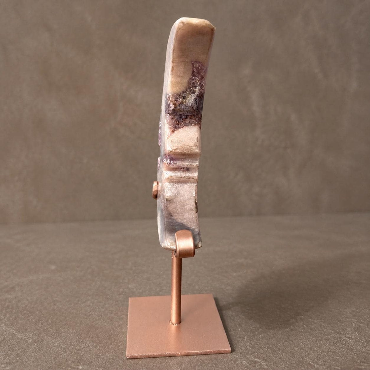 Brazilian Pink Amethyst Moon, Purple Druzy Crescent Crystal, Exact Specimen - view 5