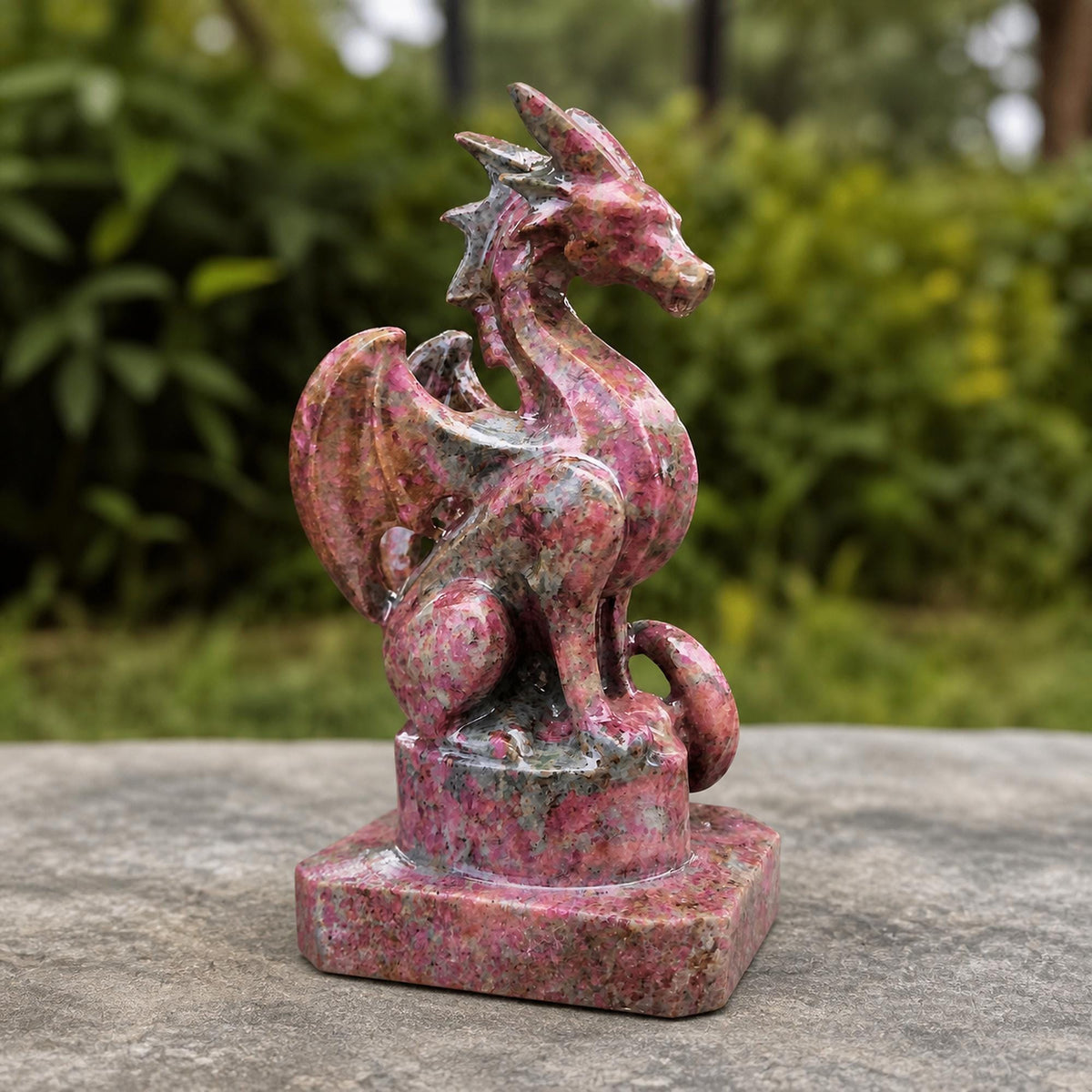 Multicolor Gemstone Dragon Carving, Flying Dragon Figurine, Exact Piece - view 6