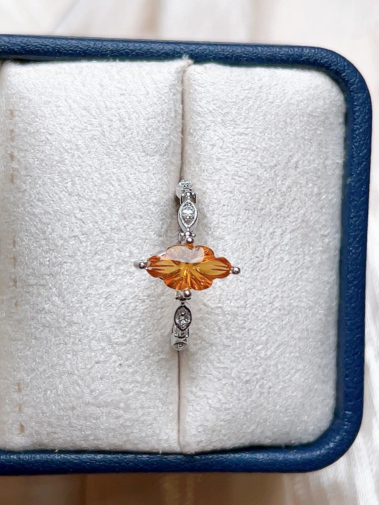 Natural Citrine Marquise Ring, S925 Sterling Silver - view 2