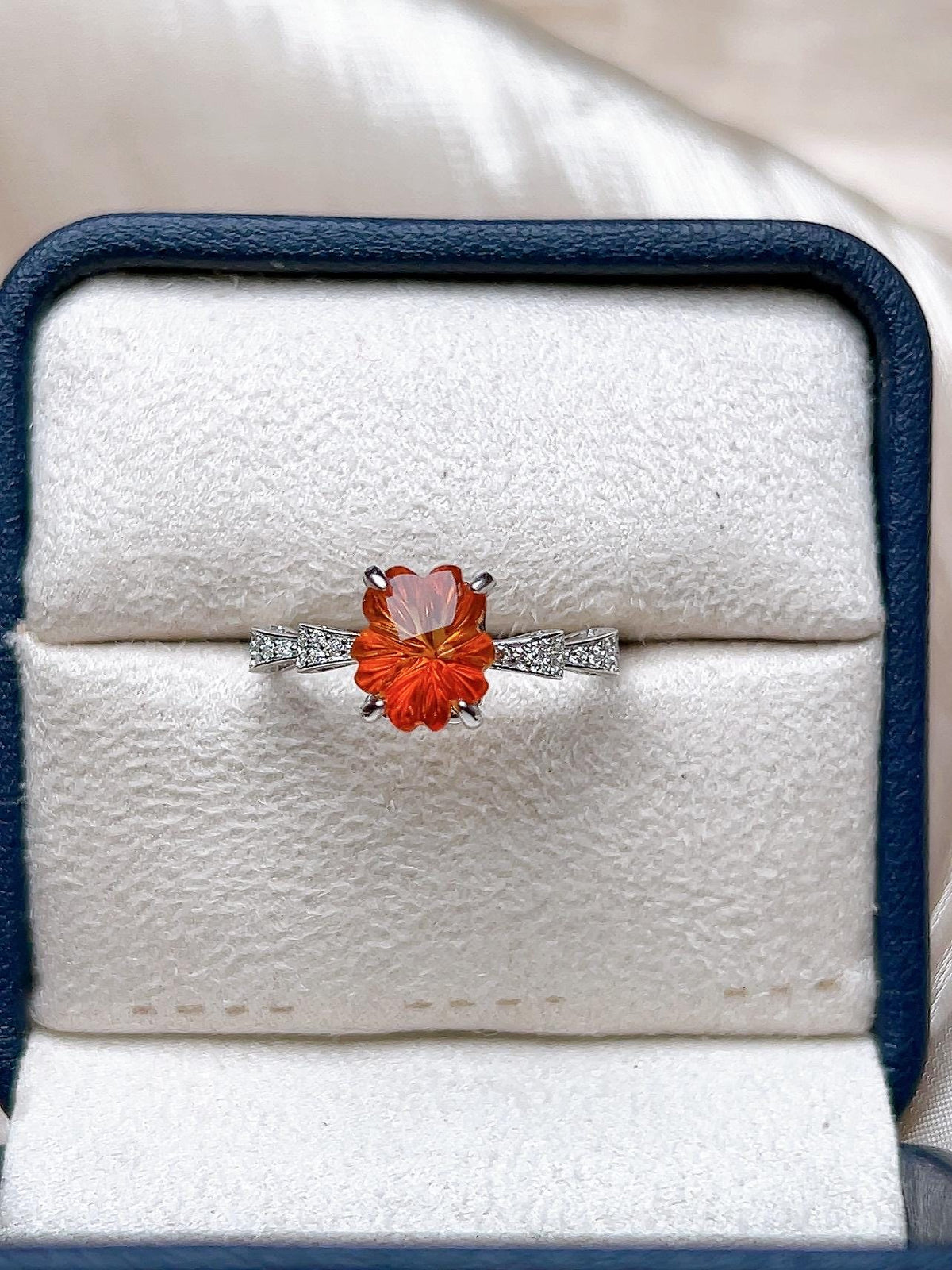 Natural Citrine Rectangular Ring, S925 Sterling Silver - view 6