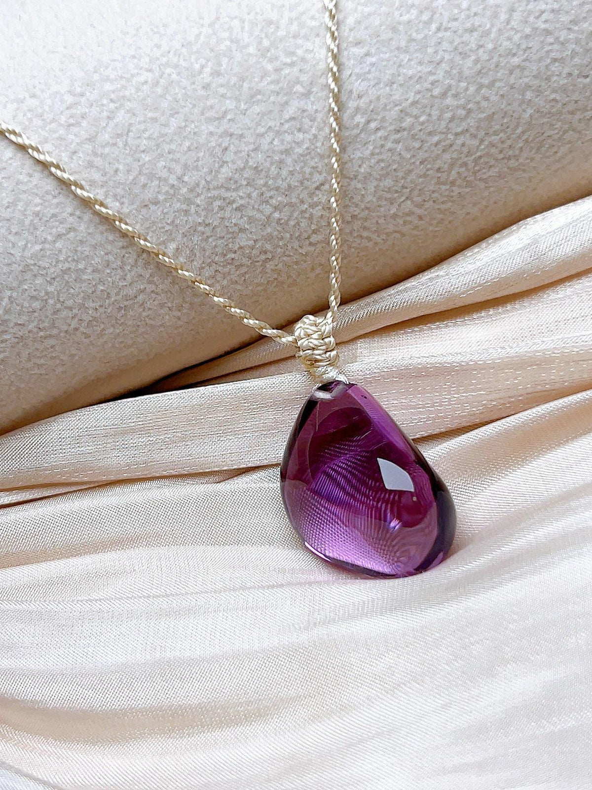 Natural Amethyst Teardrop Pendant - view 1