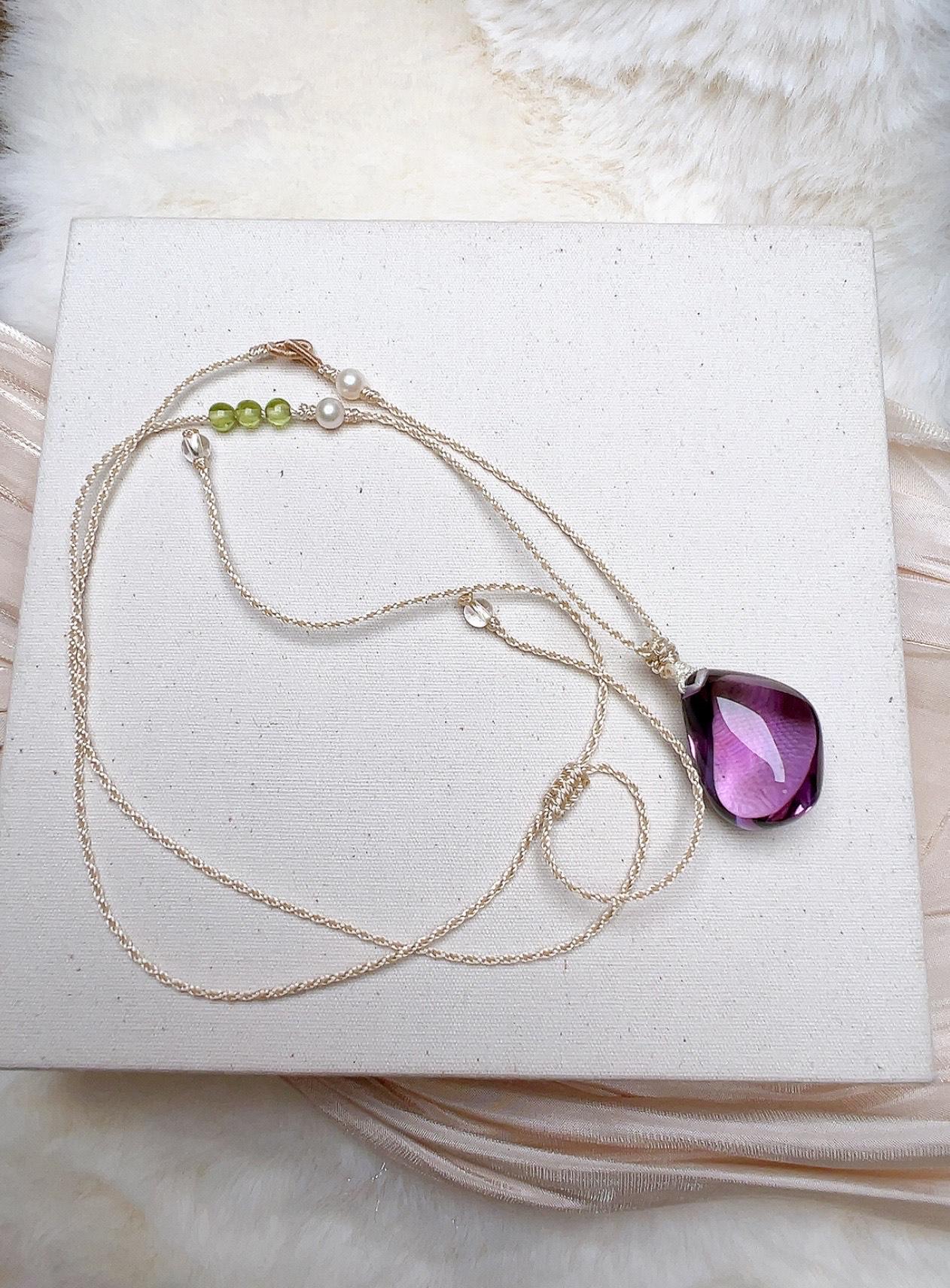 Natural Amethyst Teardrop Pendant - view 7