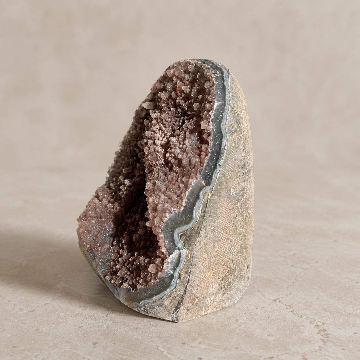 Uruguayan Sugar Amethyst Druzy Freeform, Natural Crystal Display, Exact Specimen - view 4