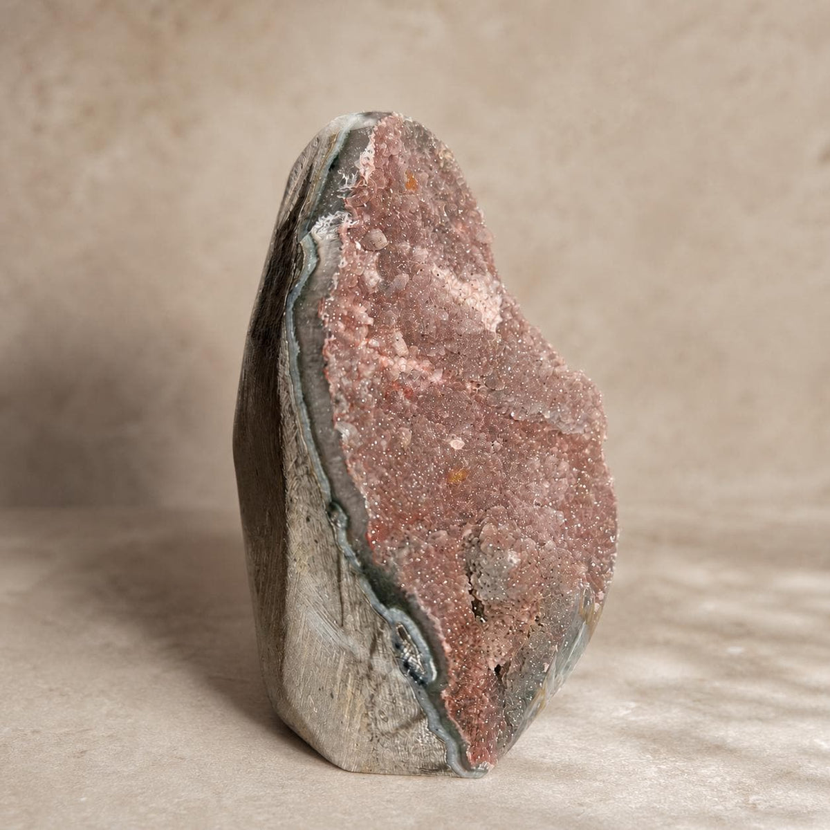 Uruguayan Sugar Amethyst Druzy Freeform, Natural Crystal Display, Exact Specimen - view 7