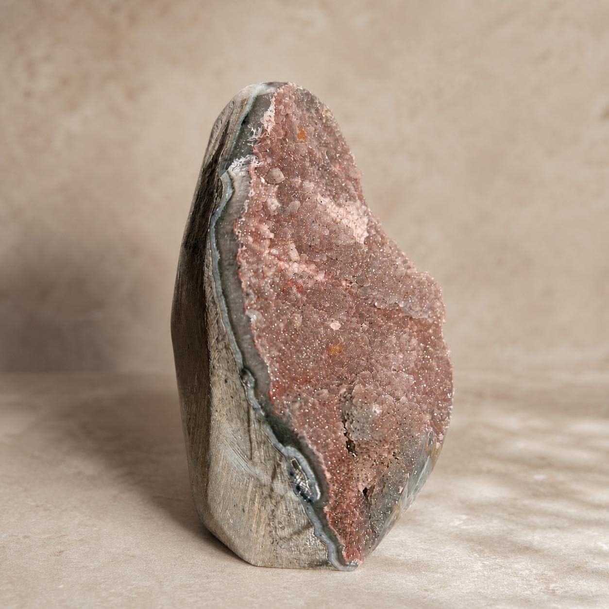 Uruguayan Sugar Amethyst Druzy Freeform, Natural Crystal Display, Exact Specimen - view 7