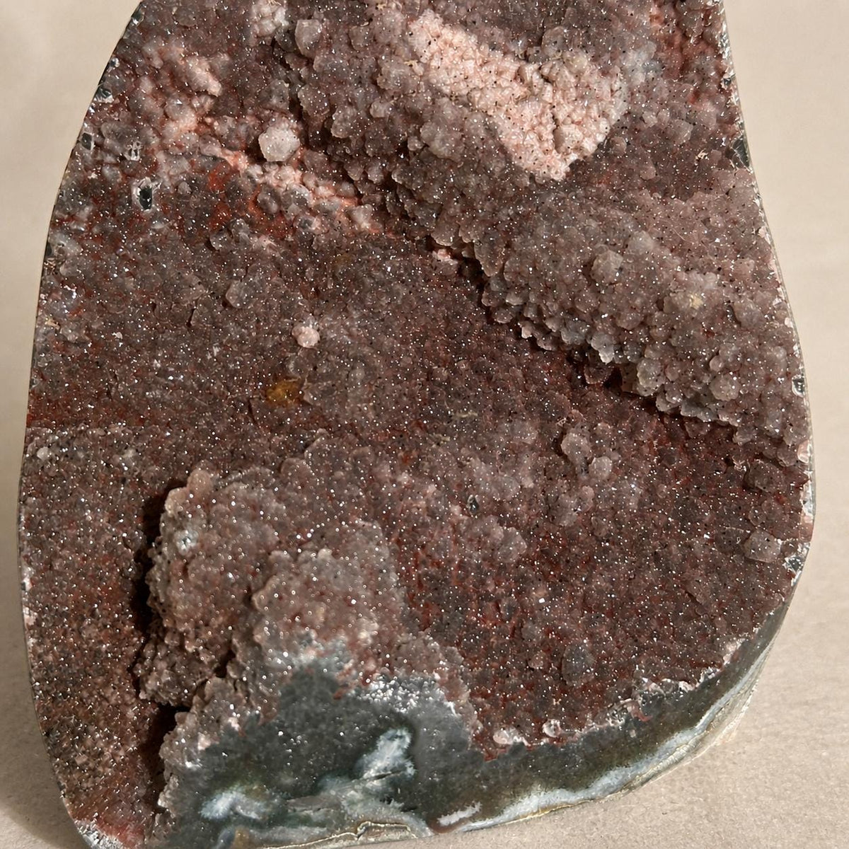 Uruguayan Sugar Amethyst Druzy Freeform, Natural Crystal Display, Exact Specimen - view 10